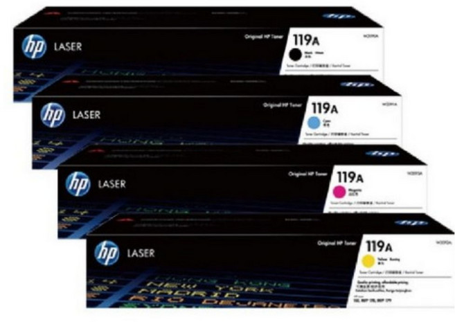 HP 原廠 119A W2090A W2091A W2092A W2093A 彩色碳粉匣 黑紅藍黃四色組 雷標公司貨, 黑, 紅, 藍, 黃, 1個