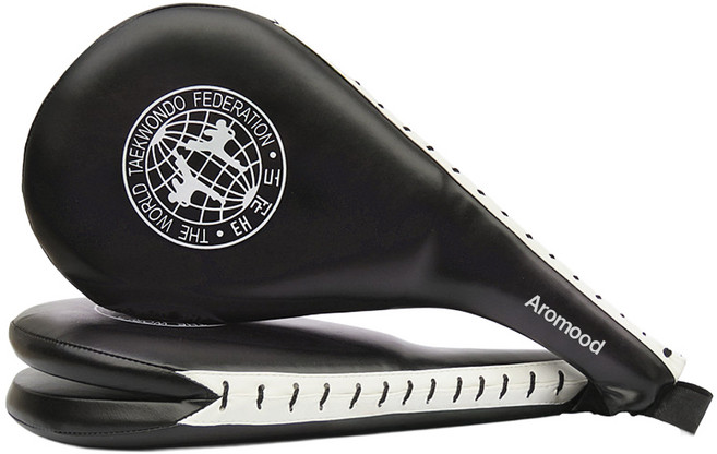 [내구성개선] 에이무드 타격감 연습용 발차기 태권도 미트 2P, 블랙, 2개