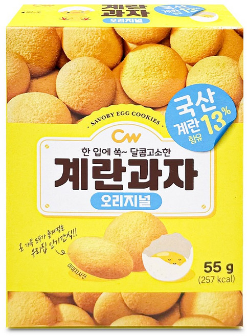 청우식품 계란과자 오리지널, 1개, 55g