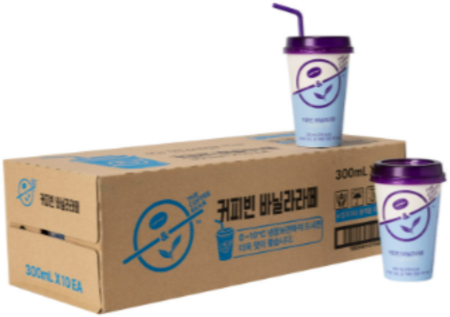 커피빈 바닐라라떼 컵커피, 300ml, 15박스