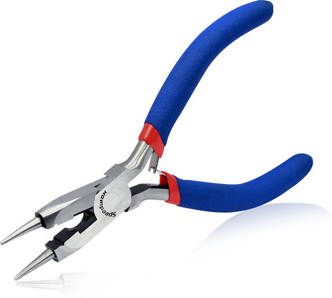 SPEEDWOX 와이어 커터가 있는 5인치 원형 노즈 플라이어 멀티 사용 고급 주얼리 제작 작은 와이어 루프 플라이어 미니 체인 커터 정밀 수리 수공구, 1개