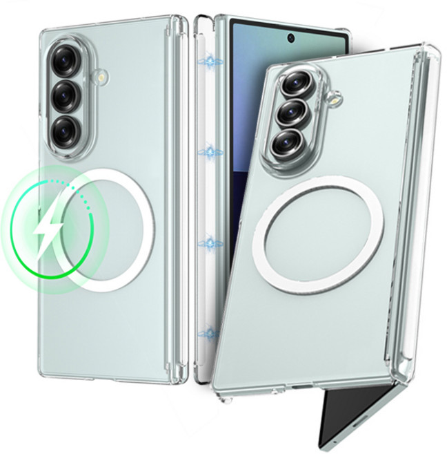 오엔이 맥세이프 호환 오토힌지 마그네틱 가드 투명 하드 지폴드 7 6 5 4 폰 케이스