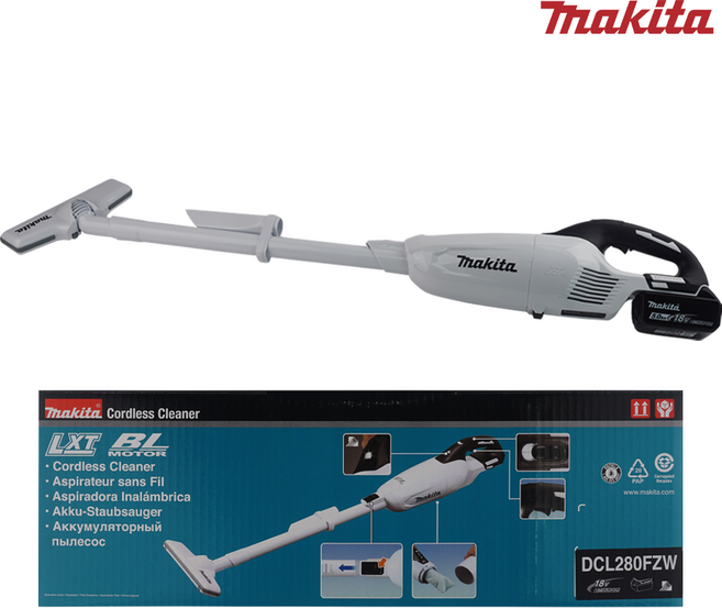 마끼다 무선청소기 18V 배터리탈착형 가벼운 업소용무선청소기 DCL280FZW (배터리 X 충전기X)