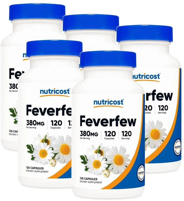 뉴트리코스트 피버퓨 작은쑥국화 추출물 380mg 캡슐 Nutricost Feverfew, 120정, 5개 - 쿠팡