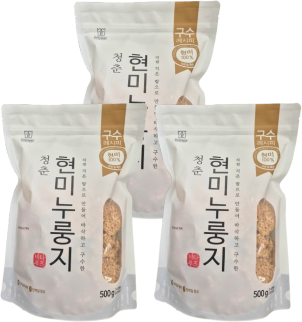 비타푸즈 청춘현미누룽지, 500g, 3개