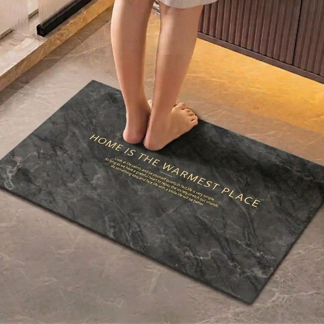 필인어스 대리석 빨아쓰는 규조토 발매트, 마블블랙