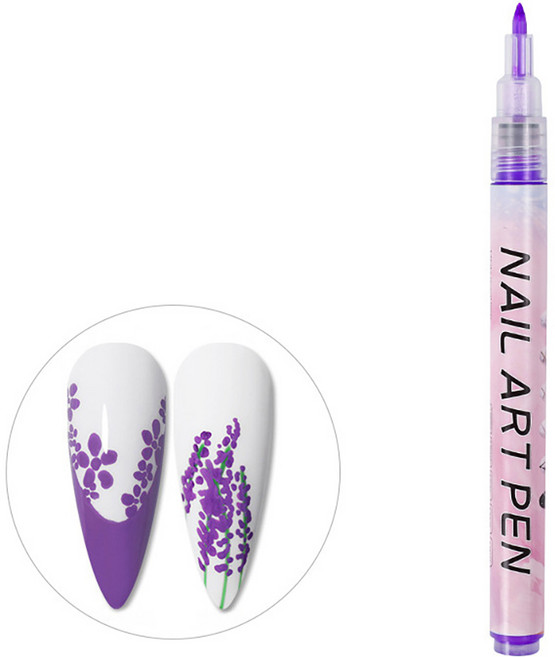 젤네일 드로잉 펜 0.7mm 페디큐어 네일아트 재료, 1개, 퍼플(097)