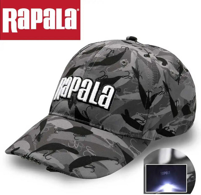 RAPALA 낚시 메쉬 모자 통기성/LED 스포츠 양산 야구 조정 가능한 여름 장비, 06 LED, 1개