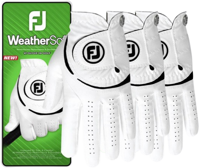 풋조이 NEW 웨더소프 레볼루션 골프장갑 Weather Sof [3장 1세트], 3개, 화이트