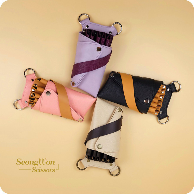 성원가위 가위집 5정 어깨벨트 미용가위가방 가위케이스 미용사가위가방, 퍼플, 1개