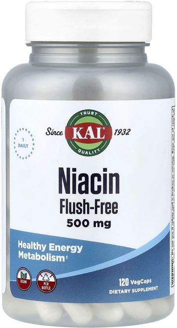 KAL 니아신 플러시 프리 500mg 120 베지캡슐, 120정, 6개 - 쿠팡