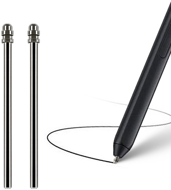 스냅케이스 갤럭시탭 S펜 메탈 펜촉 펜팁 반영구 티타늄 2개입, 1세트, 볼펜형(실버)