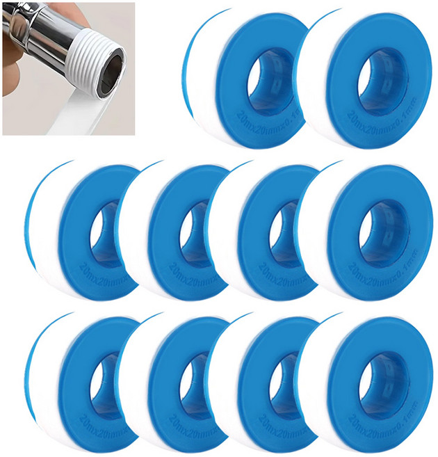 아이베란다 수도 배관 테프론 테이프 실링테이프 누수방지 밴드 20mm x 20M, 10개