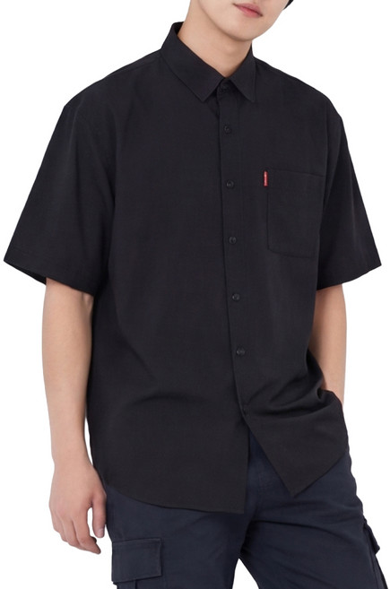 루크 남성 여름 베이직 반팔 셔츠 남자 티셔츠 남방 구김 없는 오버핏 반팔티