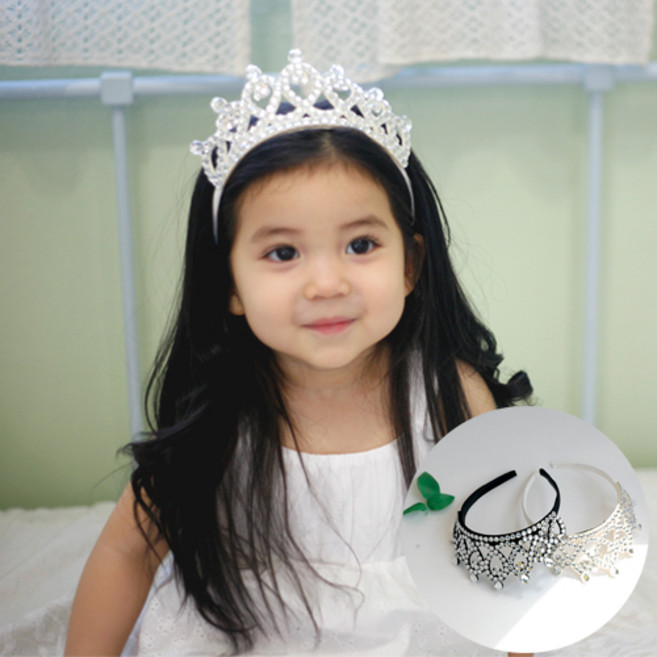 오드리 크라운 왕관 머리띠 100일 돌 유아