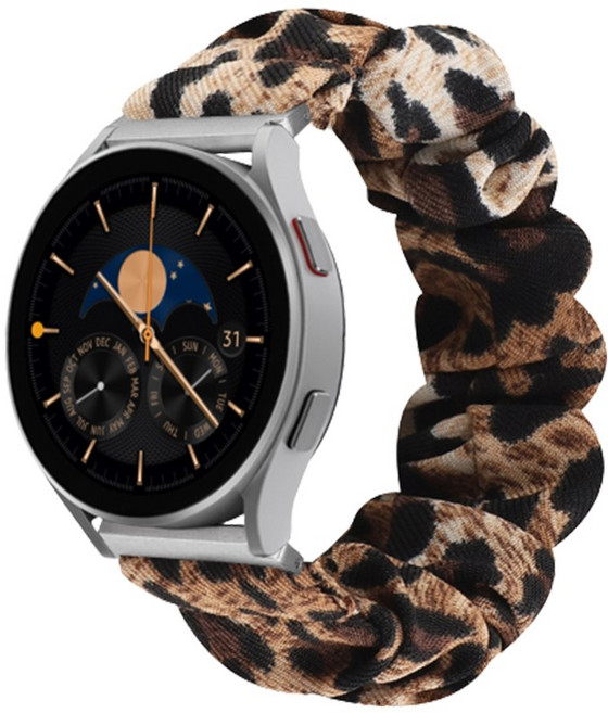 스토리링크 갤럭시 워치7 6 5 4 스크런치 곱창 밴드 스트랩, 호피