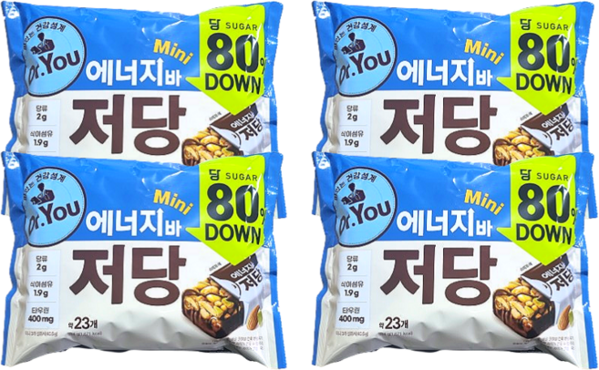 닥터유 에너지바 미니 저당, 324g, 4개