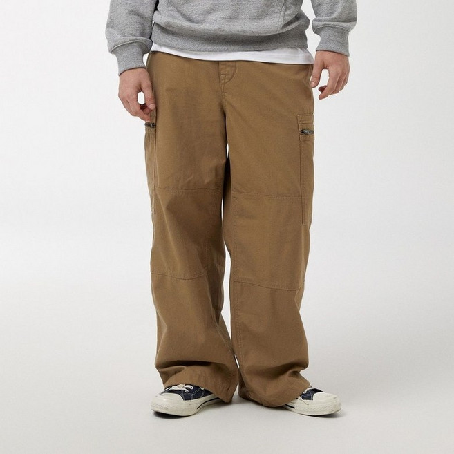 후아유 공용 와이드 코튼 나일론 카고 팬츠 WHTAF4922M 455758