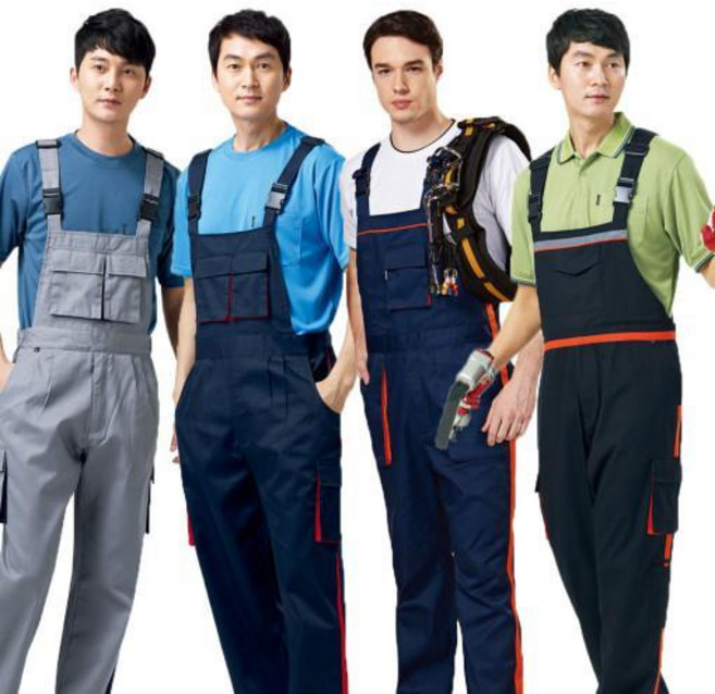 티뷰크 멜빵 바지 스즈끼 작업복 정비복 곤색 회색 검정색