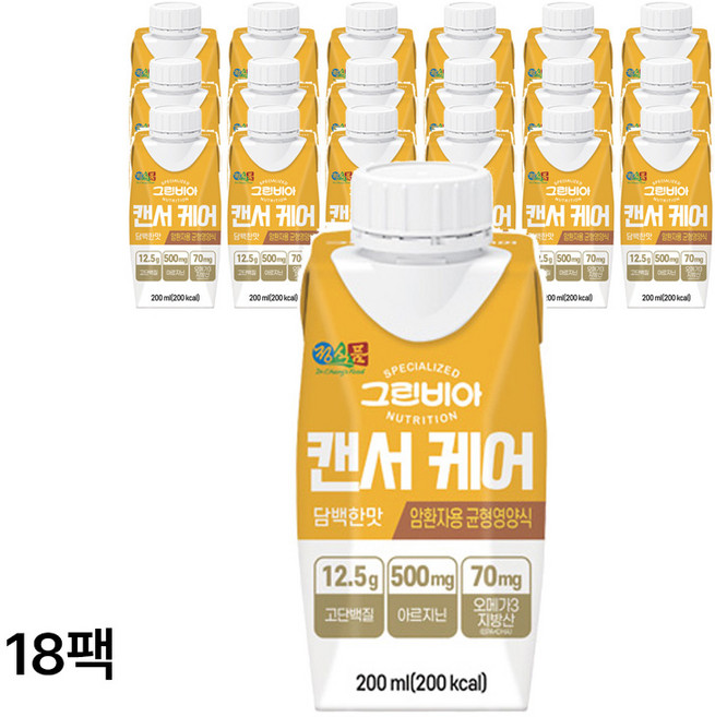 그린비아 캔서케어 담백한맛 균형영양식, 200ml, 18개