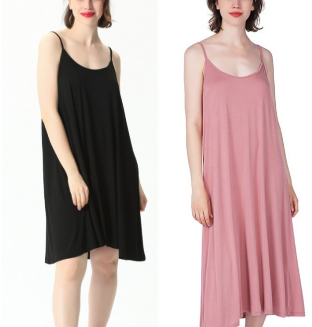 빅사이즈 끈 슬립 롱 원피스 속치마 잠옷 홈웨어 3부 5부 7부 2XL 3XL 4XL 5XL