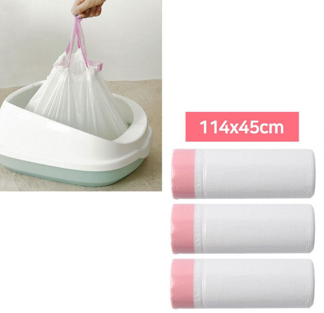 고양이 화장실 모래갈이 봉투 3롤 교체용 비닐 114X45 ssu+57140ZE