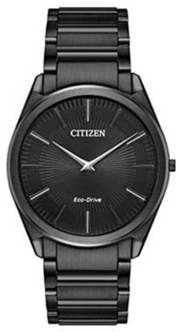 시티즌 스틸레토 에코 드라이브 블랙 다이얼 맨즈 손목시계 AR3075-51E