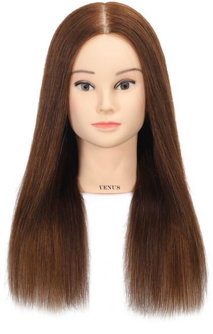 비너스가발 90%인모 20인치 커트 드라이 아이롱전용 통가발, 브라운, 1개