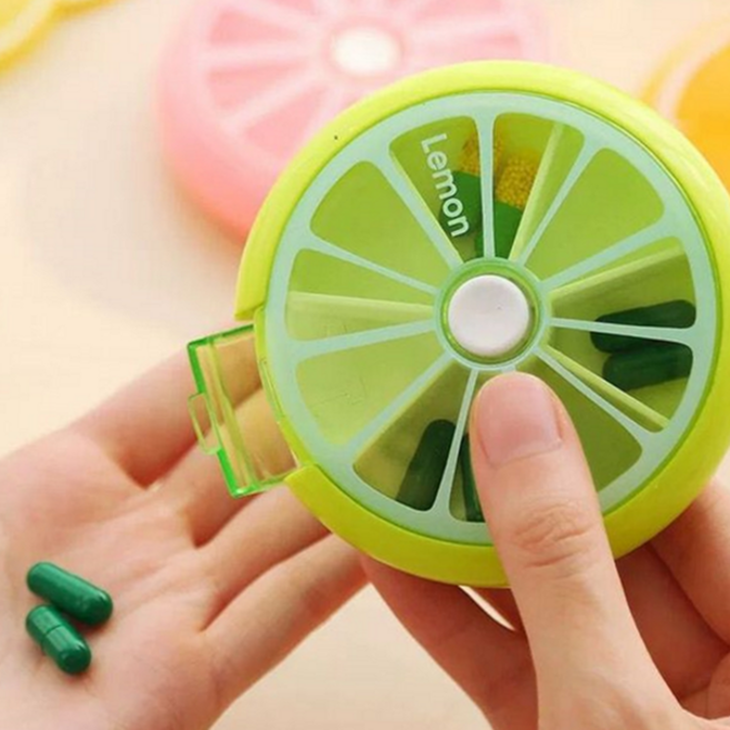 휴대용 약통 이동식 회전식 영양제 회전 약통 케이스 간편 보관 수납함