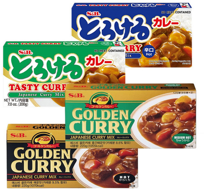 에스비 토로케로 카레(매운맛 + 중간맛) + 골든카레(매운맛 + 중간맛) (총4개), 1개