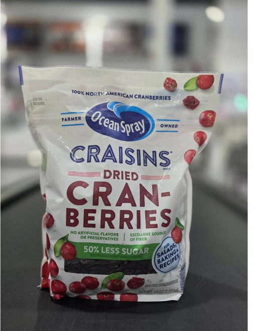Ocean Spray Craisins 蔓越莓乾 50% 較少糖, 1221g, 1個
