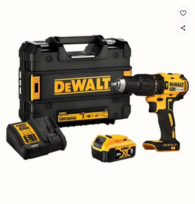 디월트 브러쉬리스 햄머 드릴 드라이버 DCD7781 + 충전기 + 배터리 + 케이스, 1세트