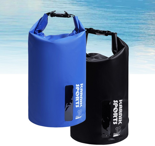 투명창 드라이백 프리미엄뷰 클리어 방수가방 수영가방 (어깨끈2P포함), (5L) 프리미엄뷰_투명창, 블랙