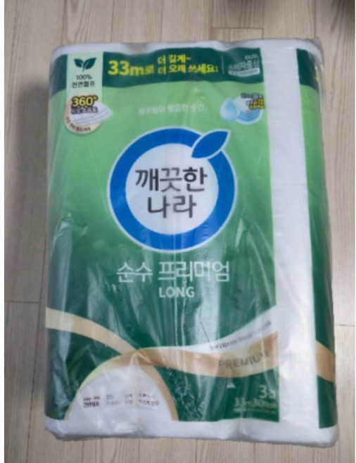깨끗한나라 순수프리미엄 화장지 3겹, 2개, 30롤, 33m