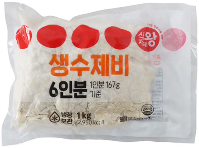 식자재왕 생수제비 6인분 (냉장), 1개, 1kg