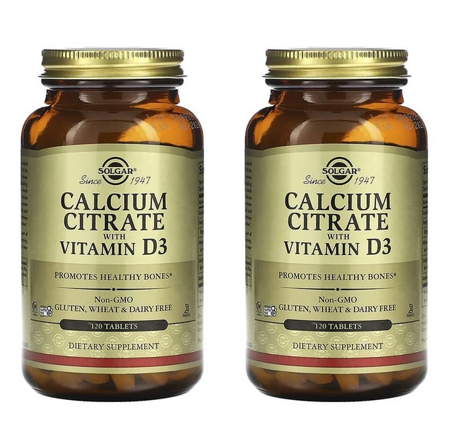 솔가 구연산 칼슘 시트레이트 비타민 D3, 120정, 2팩 - 쿠팡