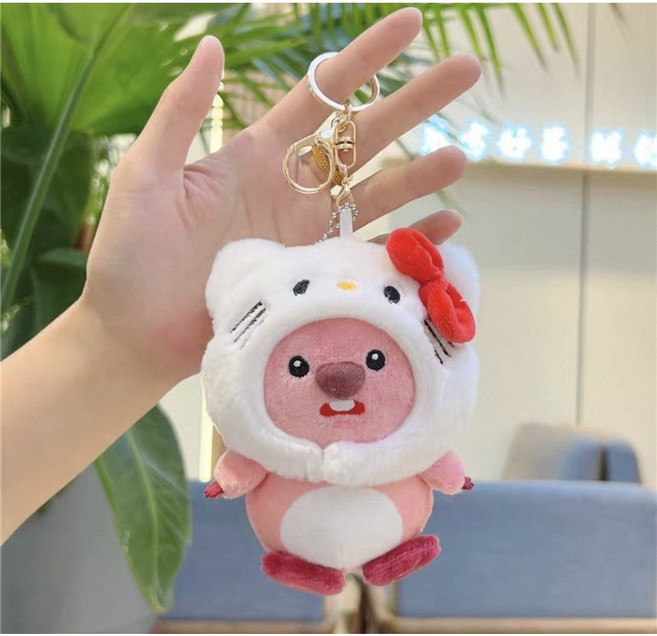 잔망루피 인형 키링 가방고리 굿즈 피규어 열쇠고리 키체인, 1개, 15cm 헬로키티 모자 루피