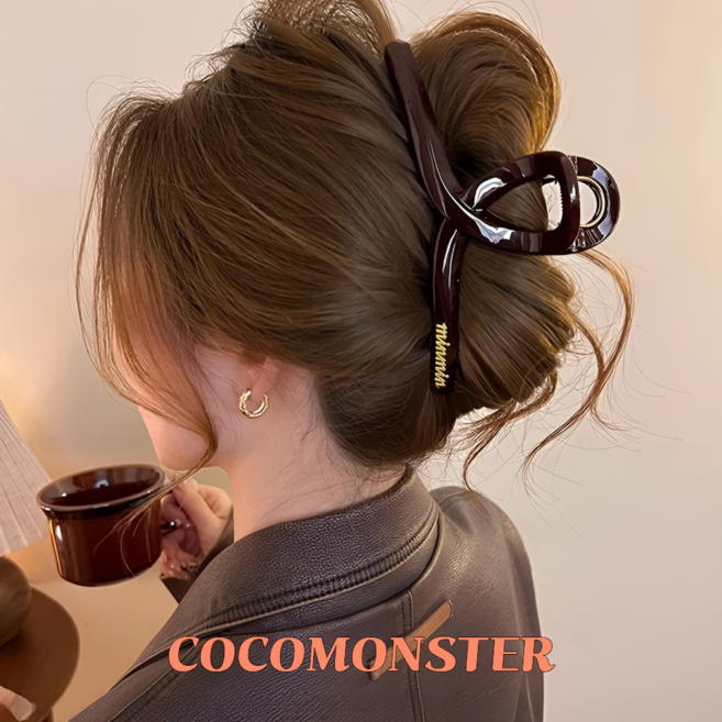 COCOMONSTER 프리미엄 빅사이즈 고급 올림머리 헤어 집게핀 15cm