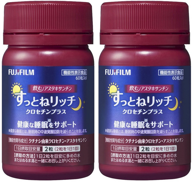 FUJIFILM 富士 富士軟片補充飲用蝦紅素蓬鬆豐富藏紅花酸加30天（支持健康睡眠）補充膠囊[功能性適應症食品], 2個, 60片