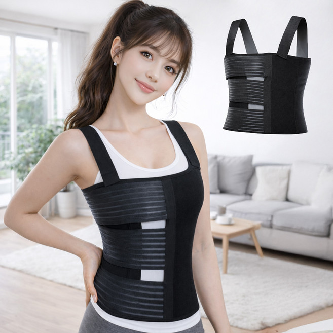 [고급형] 고다드 갈비뼈 보호대 골절 복압 가슴 늑골, 1개