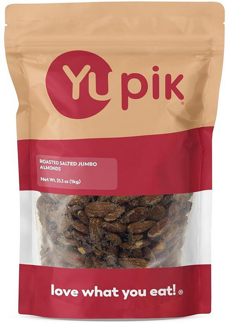Yupik 구운 소금에 절인 점보 아몬드 1kg(2.2파운드) (997.9g(3.5온스) 코셔 글루텐 프리 대형 아몬드 시즈닝 견과류 가볍게 로스팅 짠 맛 섬유질, Yupik 구운 소금에 절인 점보 아몬드, 1kg(2., 1kg, 1개