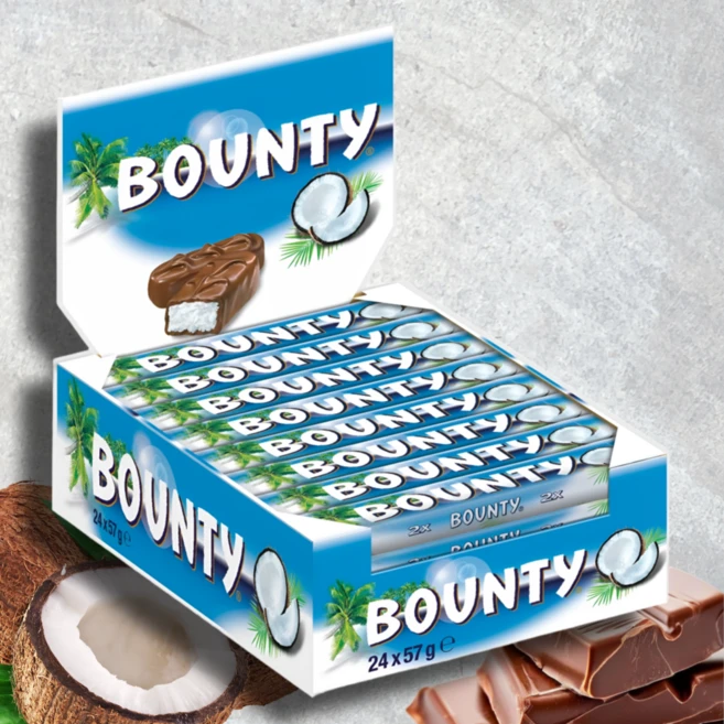 바운티 코코넛필링 초콜릿바 유럽 영국 초코바, 24개, 57g - 쿠팡