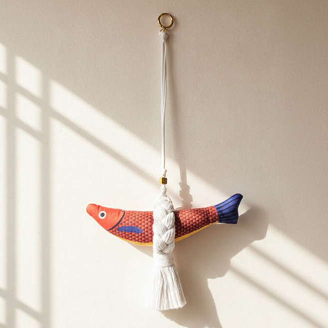 핸드메이드 재물복 개업선물 집들이 새차 인테리어 소품 액막이 명태 인형 E661, 단일품목