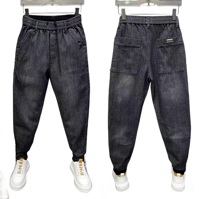 십전십미 봄 남자 청바지 스트링 조거 솔리드 진
