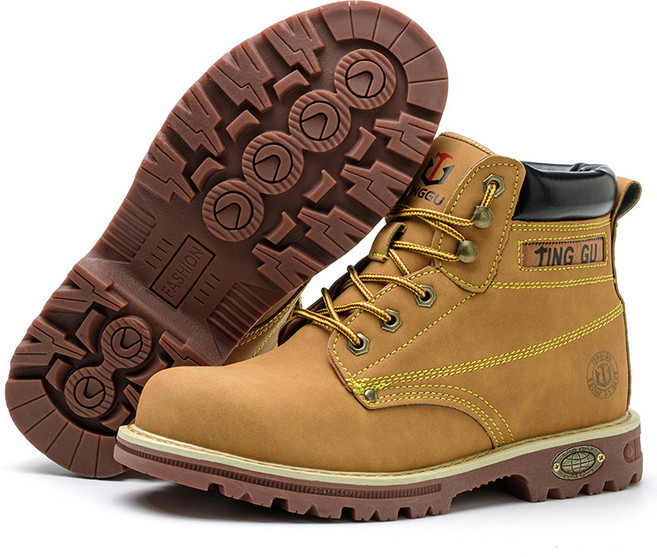 時尚緩震氣墊防砸防刺穿安全工作鞋舒適透氣耐磨防滑多重防護, 215黄, 1個