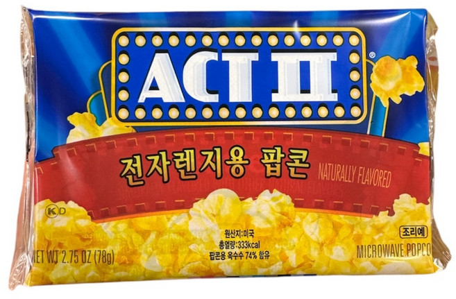 액트투 팝콘 버터맛, 78g, 1개