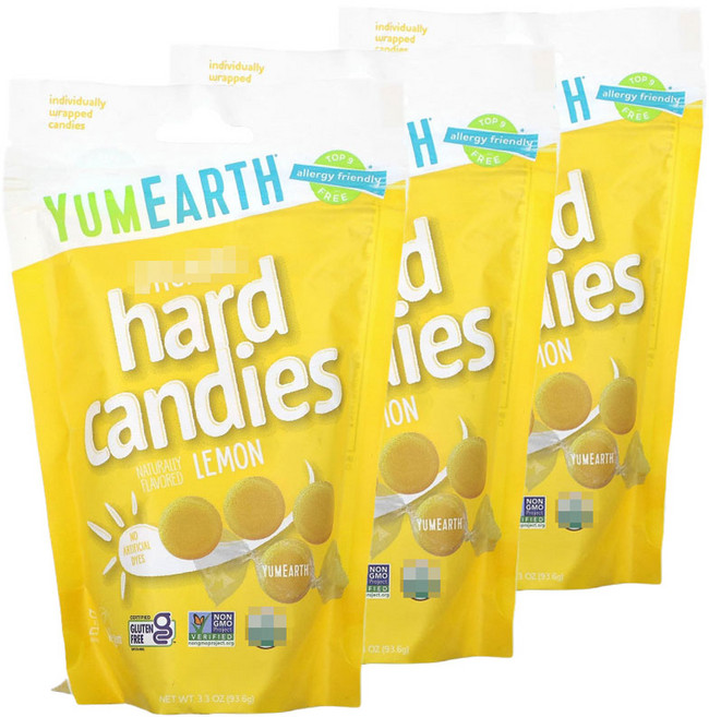 얌얼스 야미얼스 하드 캔디 사탕 레몬 맛, 3개, 93.6g