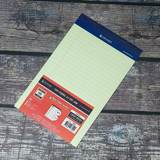 브랜빌 옥스포드 A5 리갈패드-그린 라인 40매 1권nog4+8KmD