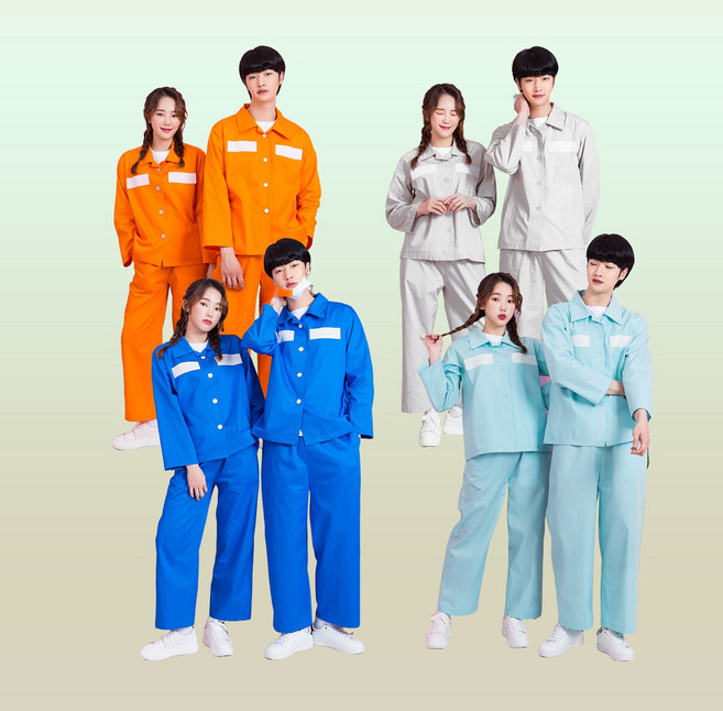 죄수복 긴팔 긴바지 세트 체육대회 반티 세트 코스프레 졸업앨범 의상 UTU