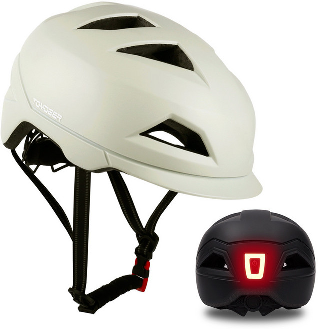 톰디어 후미등겸용 어반 전동킥보드헬멧 자전거헬멧, 매트 다크그레이, 1개